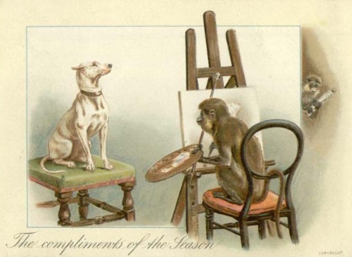 The compliments of the Season. Victorian Christmas card